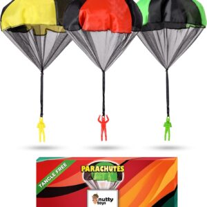 nutty toys Parachute Toys for Kids - Tangle Free Outdoor Fly...
