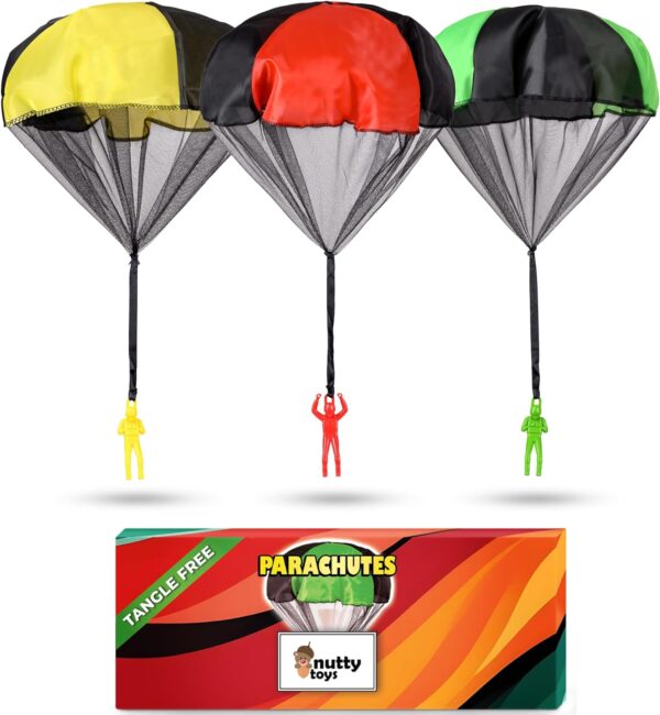 nutty toys Parachute Toys for Kids - Tangle Free Outdoor Fly...