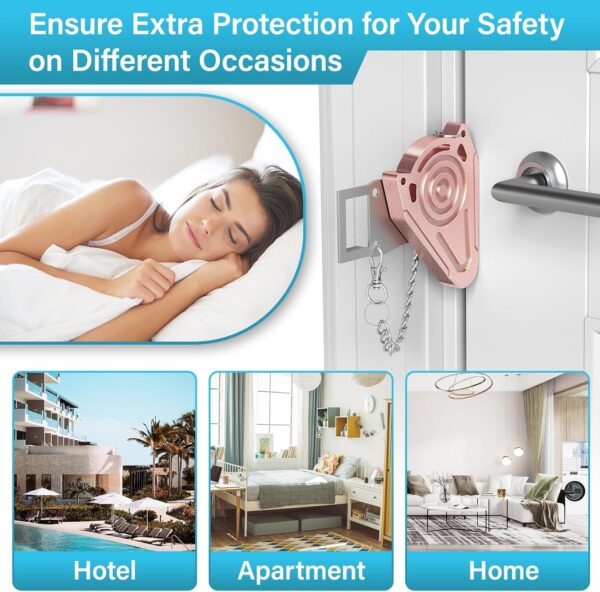 Metal Portable Door Lock for Travel Hotel Room Safety - Hote...