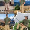 linlon Mens Safari Shirts Long Sleeve UV Protection Hiking F...