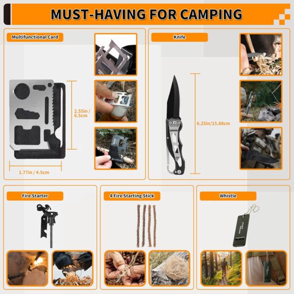 Survival Kit, Gifts for Men Women Teen Boys, 252 pcs Surviva...