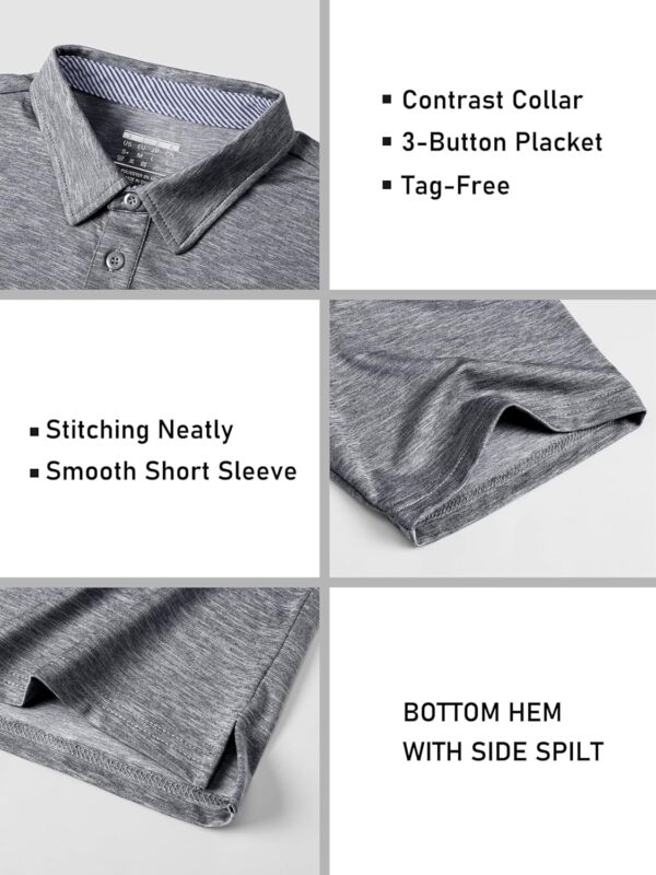 MAGCOMSEN Men's Short Sleeve Polo Golf Shirts 3-Button Moist...