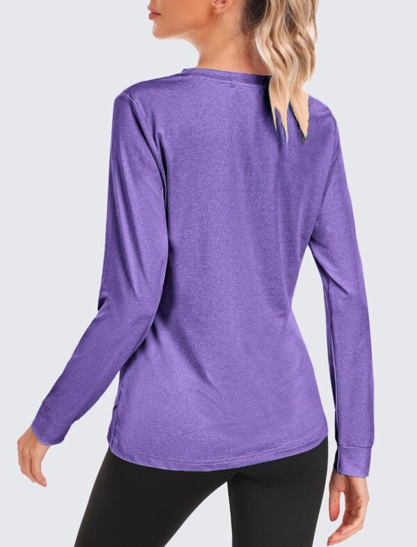 PINSPARK Long Sleeve Workout Tops for Women Crewneck Yoga Sh...