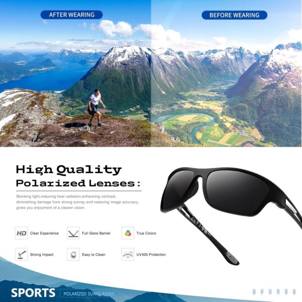suoso Polarized Sports Sunglasses for Men: UV400 Protection ...