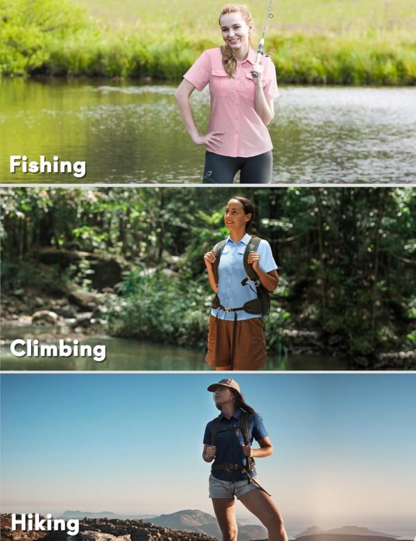 Haimont Women's Sun Protection Fishing Hiking Shirts Button ...