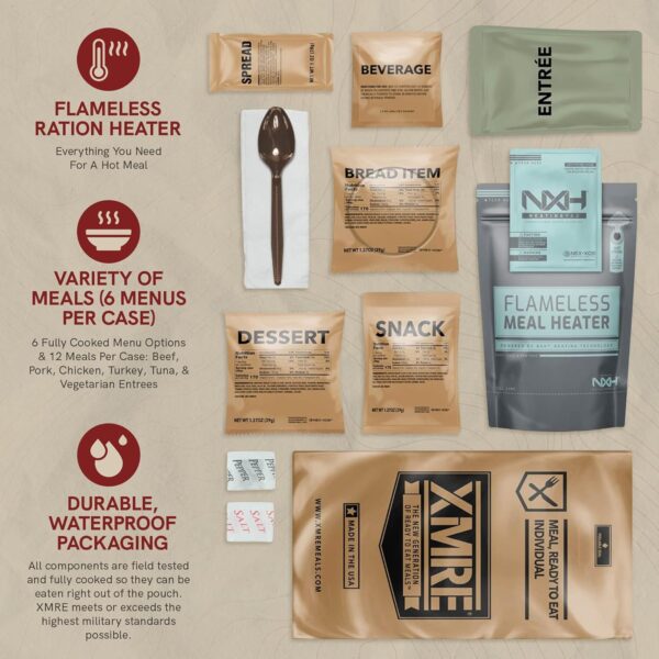 XMRE 1300XT MRE Meals 2022 Bulk | Military Grade | For Survi...