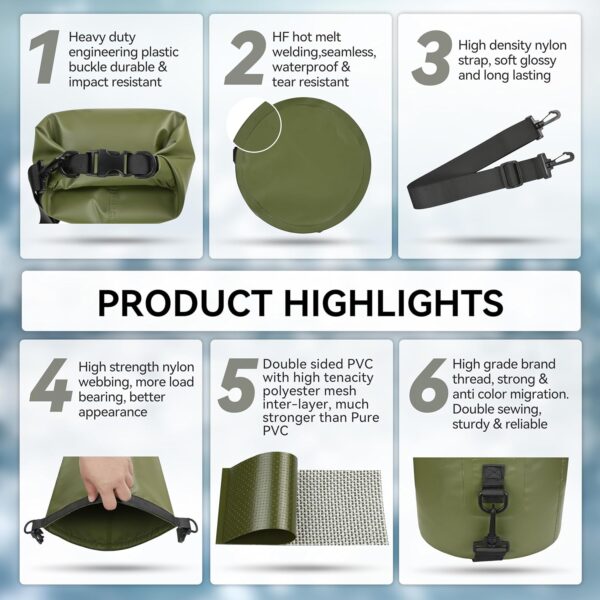 MARCHWAY Floating Waterproof Dry Bag Backpack 5L/10L/20L/30L...