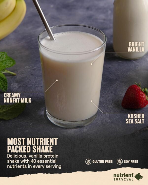 Nutrient Survival Protein Shake, Creamy Vanilla, Whey Protei...