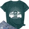 Hiking Shirt for Women Funny Nature Sunrise Graphic Mountain...