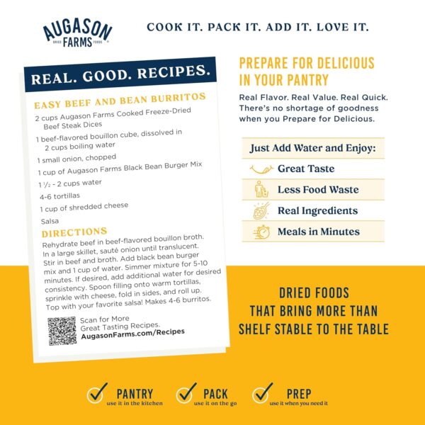 Augason Farms Freeze Dried Precooked Beef Steak Dices Can, E...