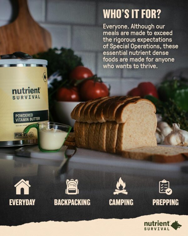 Nutrient Survival Vitamin Butter Powder, Freeze Dried Preppe...