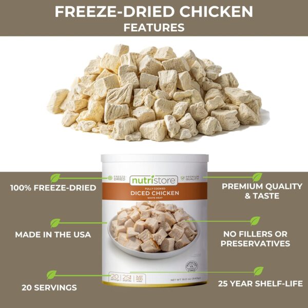 Nutristore Freeze-Dried Chicken | Emergency Survival Bulk Fo...