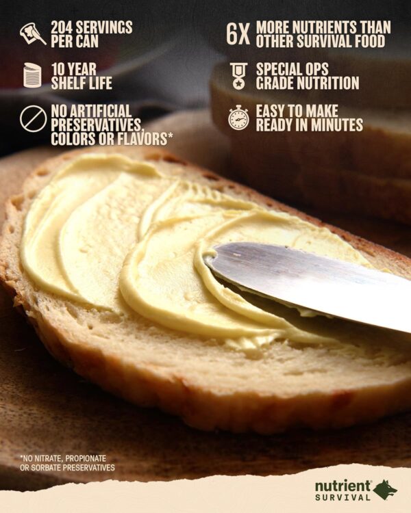 Nutrient Survival Vitamin Butter Powder, Freeze Dried Preppe...