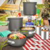 Odoland 16pcs Camping Cookware Mess Kit, Lightweight Pot Pan...