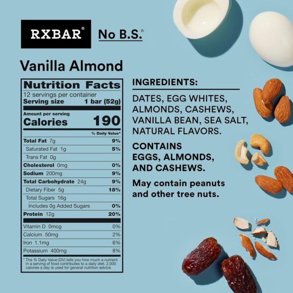 RXBAR Protein Bars, Protein Snack, Snack Bars, Vanilla Almon...