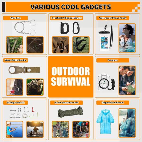 Survival Kit, Gifts for Men Women Teen Boys, 252 pcs Surviva...