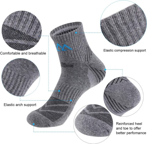 innotree 5 Pack Men's Cushioned Hiking Walking Running Socks...