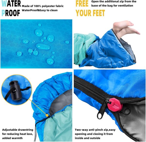 Sleeping Bag for Adults, Girls, Boys - 3 Season Warm & Cool ...