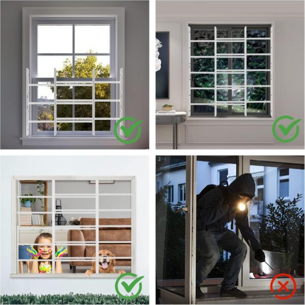 Grisham AWG Fixed Window Security Bars,(Black, 4Bars)18''H x...