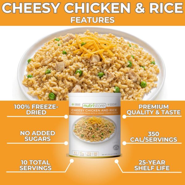 Nutristore | Freeze-Dried Cheesy Chicken and Rice | Emergenc...
