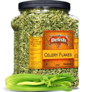Dried Celery Flakes by It's Delish, 5 OZ Jumbo Reusable Cont...