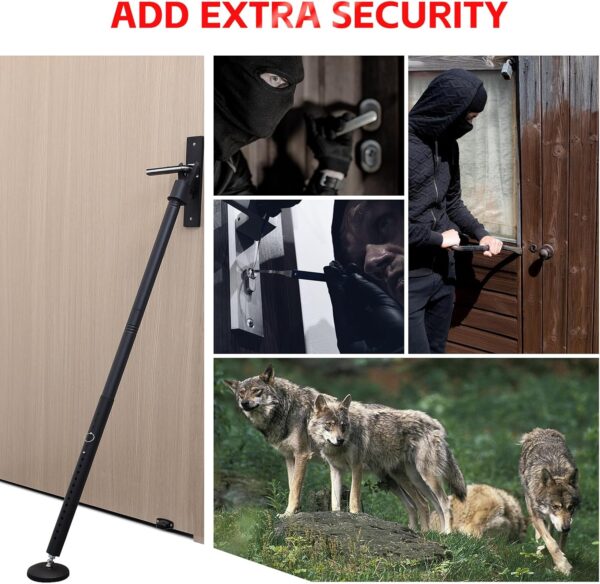 600LB Door Barricade Security bar- 24.5-50.7'’ Adjustable Do...