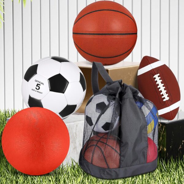 Lenwen 4 Pcs Sports Balls Set, Include Official Size Basketb...