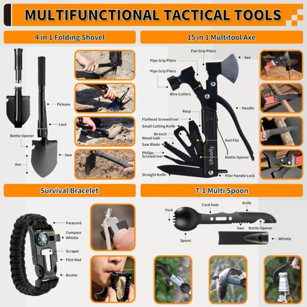 Survival Kit, Gifts for Men Women Teen Boys, 252 pcs Surviva...
