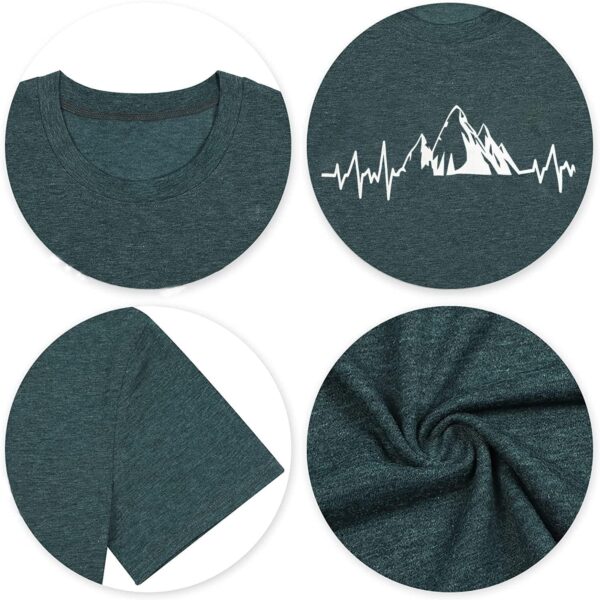 Beach Heartbeat T Shirt for Women Love Heart Graphic Tees Pr...