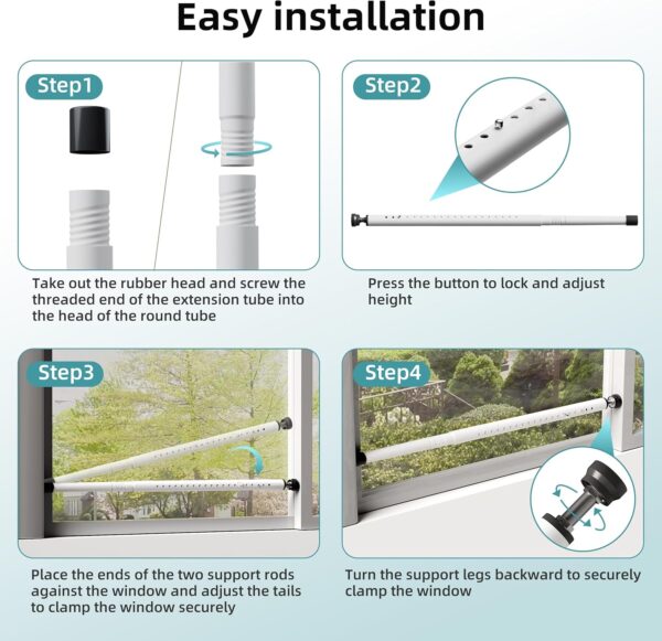 Sliding Door Security Bar,17-50 inch Adjustable Window Secur...