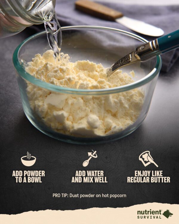 Nutrient Survival Vitamin Butter Powder, Freeze Dried Preppe...