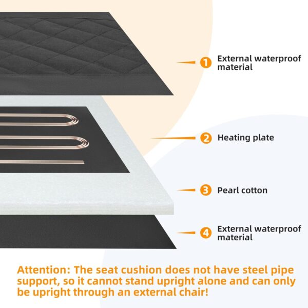 Heated Seat Cushion, 13IN Portable Heated Stadium Seat【No Po...