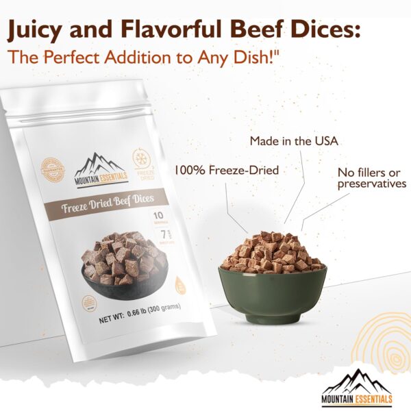 Mountain Essentials Freeze Dried Fully Cooked Beef Dices | 2...