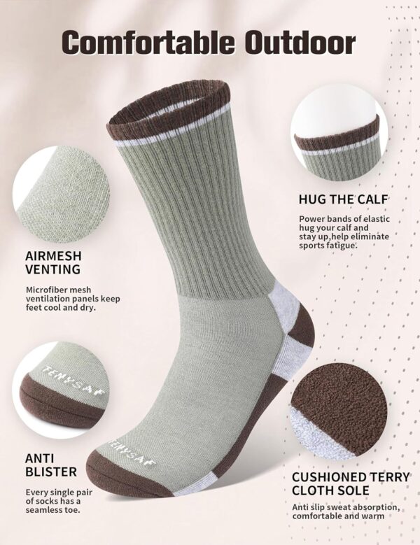 Wool Hiking Socks for Men - Women Lightweight Crew Merino Wo...