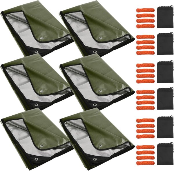 RedSwing 6 Pack Heavy Duty Waterproof Emergency Thermal Tarp...