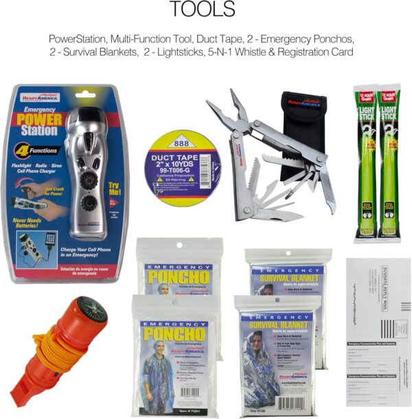 Ready America 72 Hour Deluxe Emergency Kit, 2-Person 3-Day B...