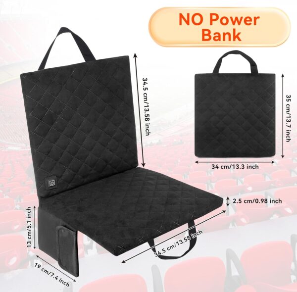 Heated Seat Cushion, 13IN Portable Heated Stadium Seat【No Po...