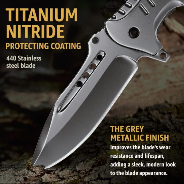 Spring Assisted Knife with G10 Handle Glass Breaker & Pocket...