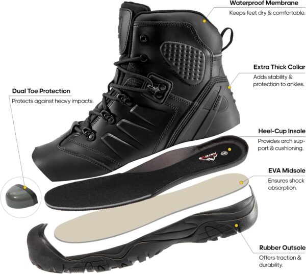NORTIV 8 Men's Safety Steel Toe Work Boots Breathable Ankle ...