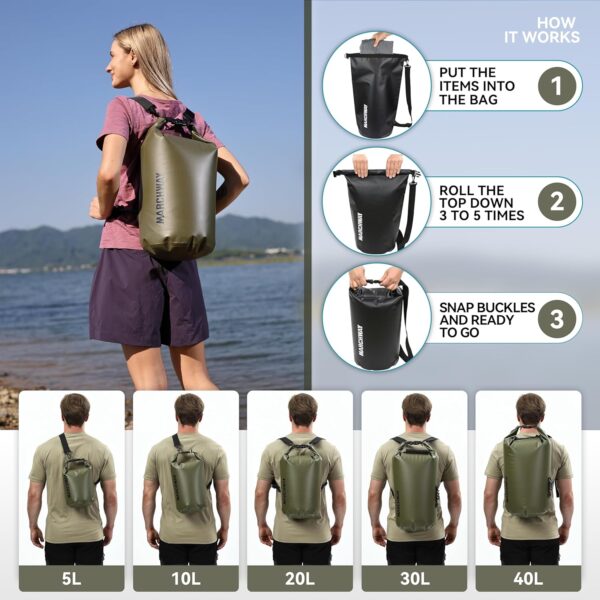 MARCHWAY Floating Waterproof Dry Bag Backpack 5L/10L/20L/30L...