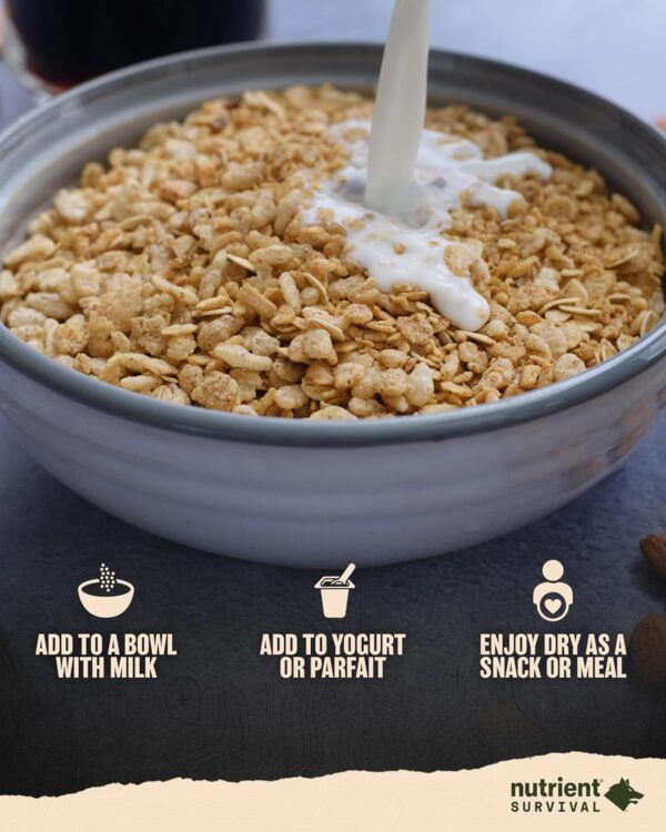 Nutrient Survival MRE Cereal, Maple Almond Grain Crunch (12 ...