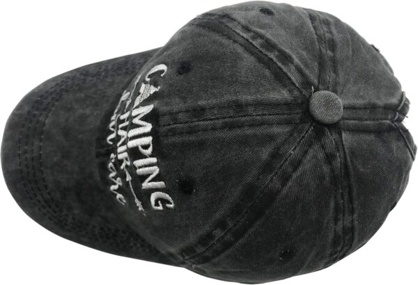 Camping Hair Don't Care Ponytail Hat Vintage Washed Distress...