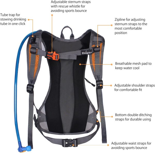 Unigear Hydration Pack Backpack with 70 oz 2L Water Bladder ...
