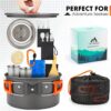 17pcs Camping Cookware Kit, 0.45Gal Pot, 7inches Pan,0.30Gal...