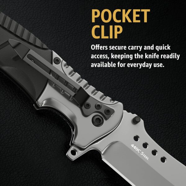 Spring Assisted Knife with G10 Handle Glass Breaker & Pocket...