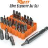 Mutt Tools 33pc Security Bit Set – Includes Security Torx, M...