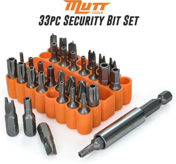 Mutt Tools 33pc Security Bit Set – Includes Security Torx, M...