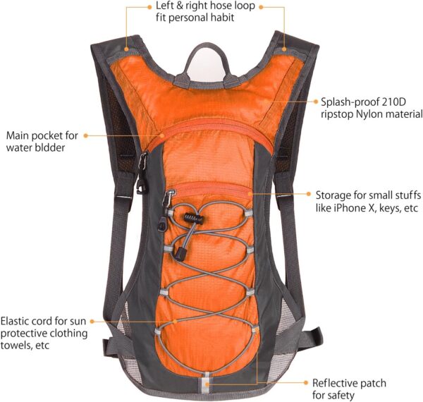 Unigear Hydration Pack Backpack with 70 oz 2L Water Bladder ...