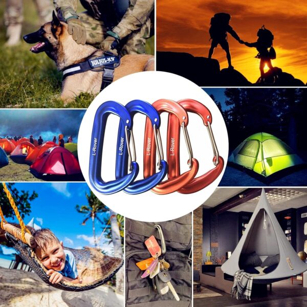 Carabiner,12KN Lightweight Heavy Duty Carabiner Clips,Alumin...