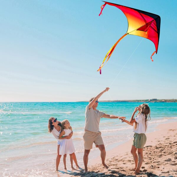 JOYIN 3 Packs Large Delta Kite Gradient Red, Green and Purpl...